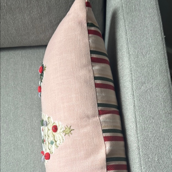 Holiday Home Decorative Pillow with Christmas Trees - Pink - Picture 3 of 3